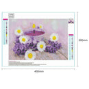 5D DIY Full Drill Diamond Painting Purple Flowers Cross Stitch Embroidery