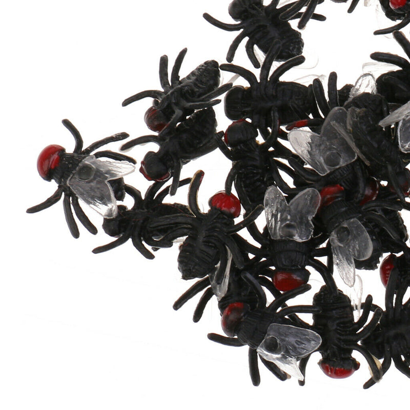 100pcs Flies Halloween Joking Bugs Toys Party