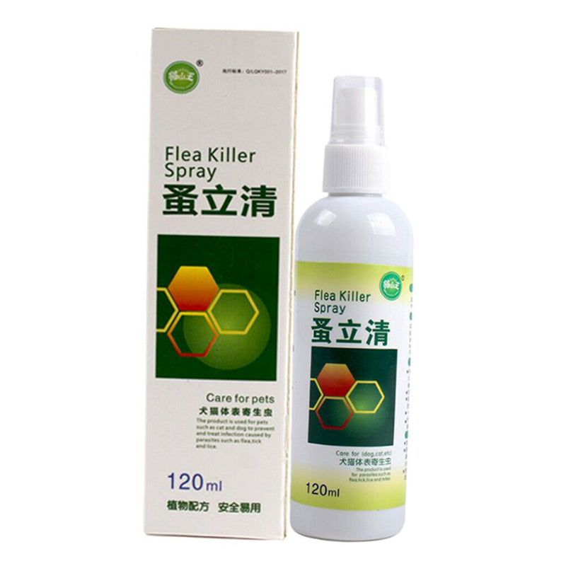 120ml Portable Pet Dog Flea Killer Spray Animals Anti-flea Drop Liquid