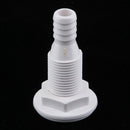 White Plastic Thru Hull Fitting Drain Connector Part for 5/8" Hose Barb