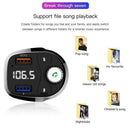 Wireless Bluetooth 4.2 Handsfree FM Transmitter MP3 QC3.0 Charger Dual Play X4J2