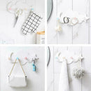 Practical Wall Mounted Nail-free Stickup Star Moon Shape Hanger Cloud Cloth R0I5