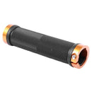 Pair Mountain Bike Cycling Double Lock Handlebar Grips Golden Q2Z5