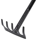 Black Nonslip Handle Metal Head Lawn Garden Rake Hand Tool 12.1" W7D4