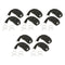 5 Pcs Black Over-the-Door 8 Hook Hanger