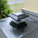 Solar Power LED Pillar Lamp Outdoor Garden Fence Light (Cold White Black)