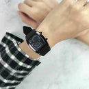 New Meter Dial Black Rubber Strap Blue Flash Dot Matrix LED Racing Watch A3G9