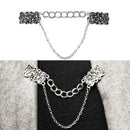Women Sweater Shawl Clips Cardigan Dresses Brooch Flowers Collar Pins Chain G JR