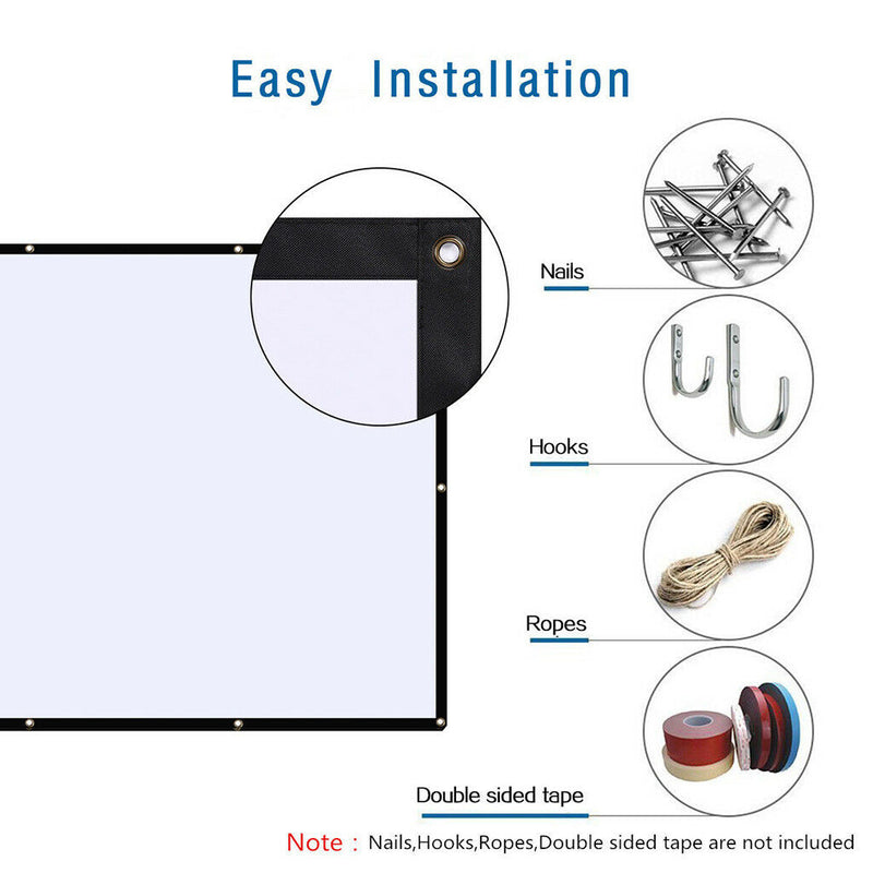 120'' Indoor Portable Projector Screen Soft Home Cinema Movie Screen 16:9