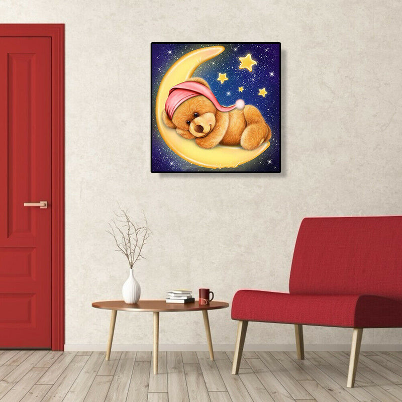 5D DIY Full Drill Diamond Painting Moon Bear Cross Stitch Embroidery Craft