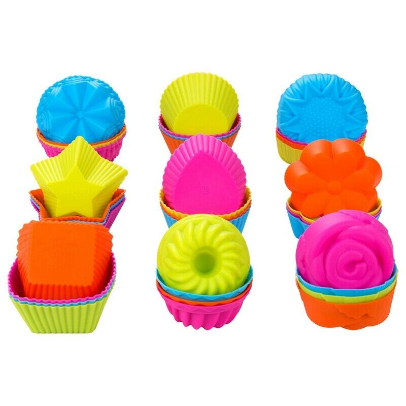 Silicone Muffin Cups,Food Grade Cupcake Baking Mold,36-Pack Cake Cup Sets,R X5R6