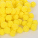 200Pcs Vibrant Colours Fluffy Small Craft Pompoms 18mm Yellow