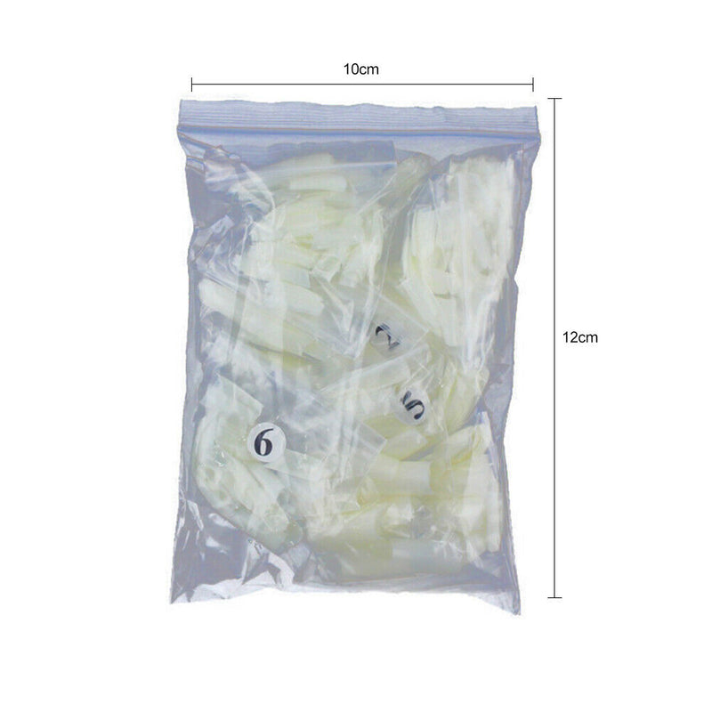 500pcs/bag Natural Flat Shape False Nail Art Tips UV Gel Manicure Tools (3) A