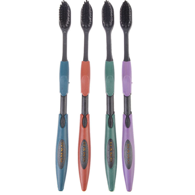 4 Pcs Bamboo Ultra Oral Dental Soft Care Charcoal Toothbrush Nano-Brush-Healt