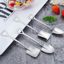 4pcs Stainless Steel Durable Spade Shovel Spoon Scoop for Birthday Party Dessert