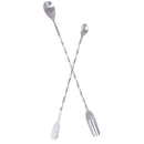 2pcs long handle mixing spoon stainless steel bar cocktail spoon twisted han.kz