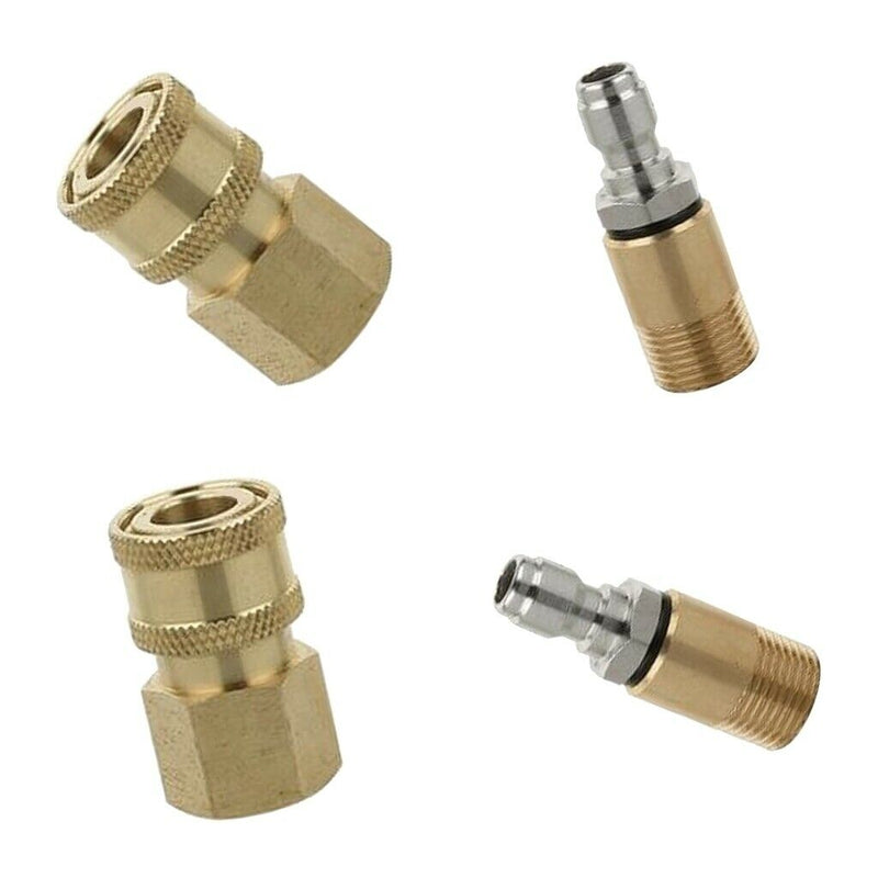 4Pcs M18x1.5mm Pressure Washer Hose Connector Quick Coupler Male & Female