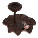 Chinese Bronze Frog Lotus Leaf Animal Incense Burner Incense Stick Censer