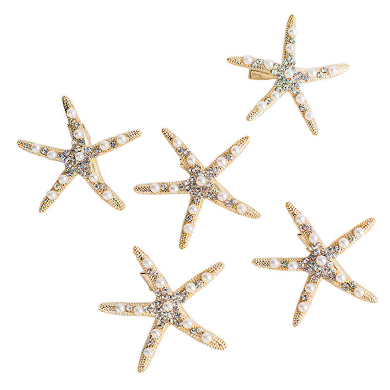 Fashion Lady Girl Beach Wedding Natural Starfish Sea Star Hair Clip Hairpin FT