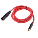 Male XLR to Male RCA Red Plug  Audio Signal Patch Cable Adapter 5ft