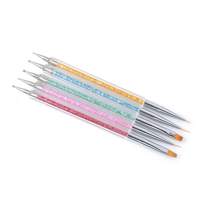 5pcs Nail Art Accessories Gel Design Pen Painting Polish Brush Drawing Tools Set