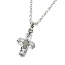 Fashion Women's Crystal Rhinestone Cross Pendant Long Sweater Chain Necklace