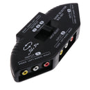 3 Way Audio Video AV RCA Switch Switcher Splitter+Cable