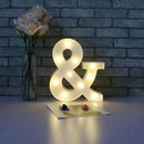 White Large Plastic Marquee Freestanding Alphabet LED Light UP Letters &