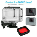 Clear Waterproof Case Diving Housing Shell+ Red Filter Kit For Gopro Hero7