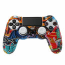 White Silicone Case Cover Anti Slip w/Grip Cap For Playstation PS4 Controller