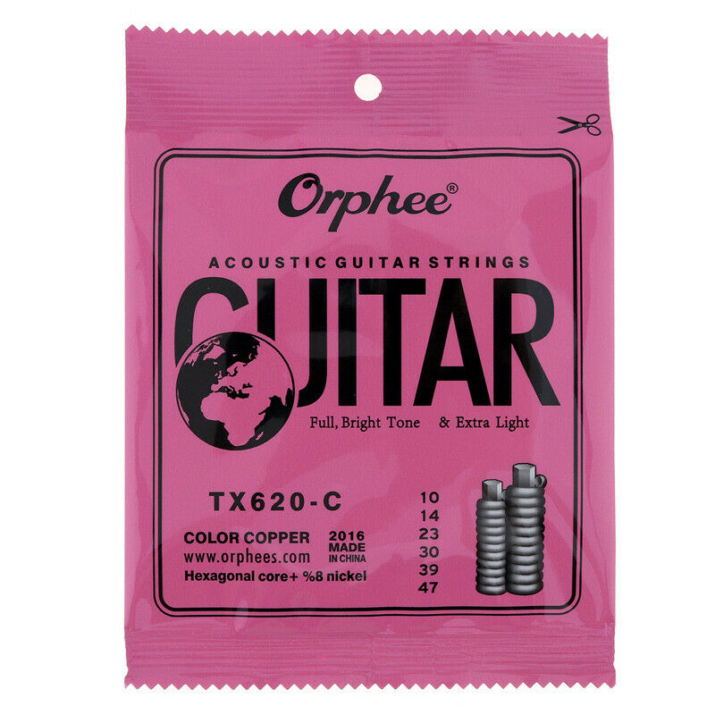 Orphee 6pcs/set Acoustic Guitar Strings Multi-color Copper Strings with Ful
