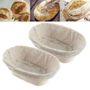 2Pcs 25Cm/10 Inch Bread Basket Rattan Proofing Basket Liner Round Oval Frui