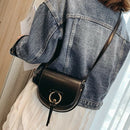 Women'S Semi-Circle Crossbody Bag Solid Color Pu Leather Handbag Ladies Mes I7U7