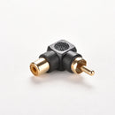 2x  New RCA Male to Female M/F Connector Adapter Audio AV Plug 90 Right-angle Hn