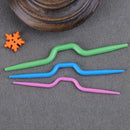 3pcs Curved Scarf Sweater Knitting Twist Needles Crochet Hook Weaving Tool