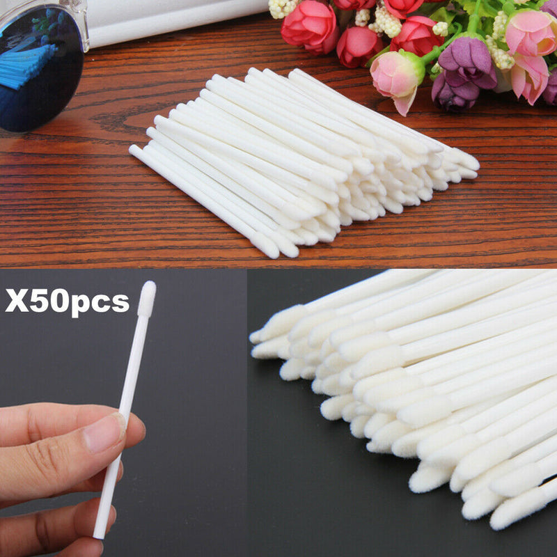 50pcs Disposable Lip Brushes Makeup Lipstick Gloss Wands Applicator A