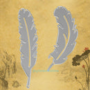 2 Pcs Metal Feather Cutting Dies Stencils DIY Scrapbook Paper Cards Album Decor