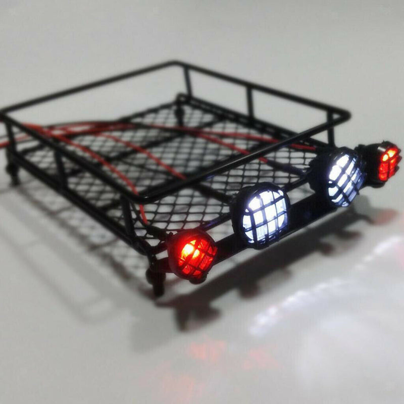 1/8 Roof Rack w/ LED Light Bar for 1:10 RC Traxxas Redcat HSP RC4WD D90 Cars