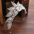 Baroque Leaves Wedding Crown For Women Queen Princess Crystal Bridal Tiaras