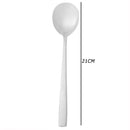 Stainless Steel Dinner Soup Spoon Student Outdoor Picnic Tableware (Sliver) A