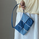 Elgant Splicing Denim Underarm Bag Casual Women Shoulder Top-handle Purses