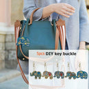 5Pcs Diy Full Special Shaped Diamond Painting Elephant Cartoon Keyring Keyc