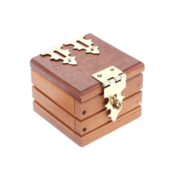 Magic trick prop coin ring box mini wooden case for magician accessory FT