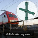 Multi-function Universal Cross Triangle Key Wrench Gas Cabinet Tool (Green)