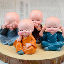 4pcs Cute KungFu Monk Car Interior Display Decor Car Seat Ornament Gift