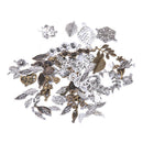 100Pcs Mix Style Leafs Flowers Connector Charms Pendant DIY Jewelry Making G Ew