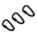 3x 12KN/5KN Screw Lock Carabiner D-Ring Durable Light for Camping Hiking