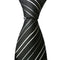 New Classic Striped Black White JACQUARD WOVEN Silk Men's Tie Necktie