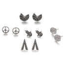 5 Pairs/Set Fatima Hamsa Crystal Earring Stud Earrings for Women Dazzling Retro