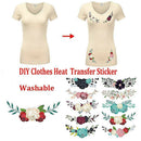 Set of 10 Flower Iron On Heat Transfers Patches for Clothing DIY Stripe Applique